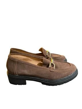 Kelly & Katie major loafer, brown suede, chunky heel shoe 7.5.